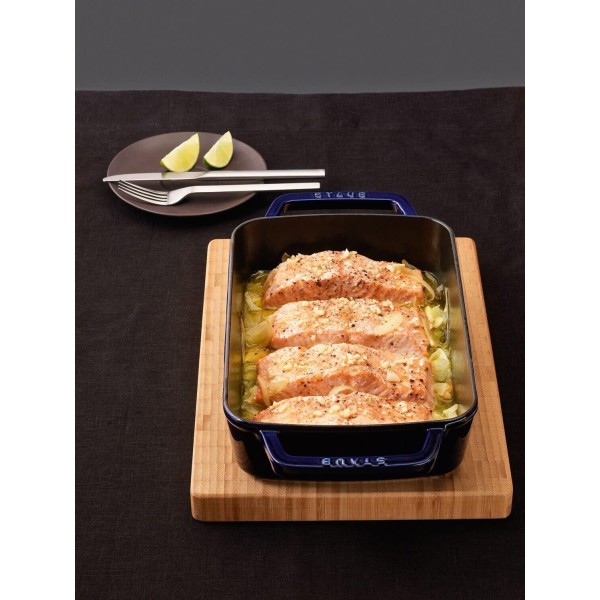 Півміськ керамічний Staub Cooking прямокутний 1,1 л для сервірування, синій
