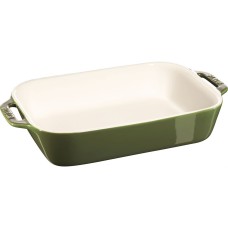 Prostokątny półmisek ceramiczny Staub Cooking 2,4 l zielony do serwowania