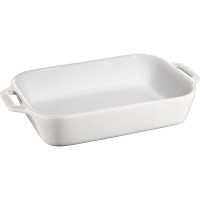 Посуд для сервірування Staub Cooking прямокутний керамічний півмісек 2.4 л білий для подачі їжі