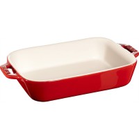 Посуд для сервірування, Staub Cooking, прямокутний керамічний півмісек 1,1 л, червоний