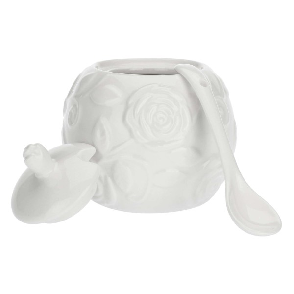 Cukiernica La Porcellana Bianca Florentina 270 ml z pokrywką do serwowania cukru