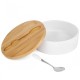 Cukiernica ceramiczna Konighoffer 4233 z łyżeczką biała do serwowania cukru