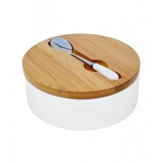 Cukiernica ceramiczna Konighoffer 4233 z łyżeczką biała do serwowania cukru