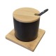 Cukierniczka Brunbeste BB-4501 ceramiczna z bambusową podstawką 350 ml do serwowania cukru