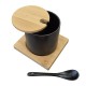 Cukierniczka Brunbeste BB-4501 ceramiczna z bambusową podstawką 350 ml do serwowania cukru