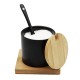 Cukierniczka Brunbeste BB-4501 ceramiczna z bambusową podstawką 350 ml do serwowania cukru