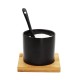 Cukierniczka Brunbeste BB-4501 ceramiczna z bambusową podstawką 350 ml do serwowania cukru