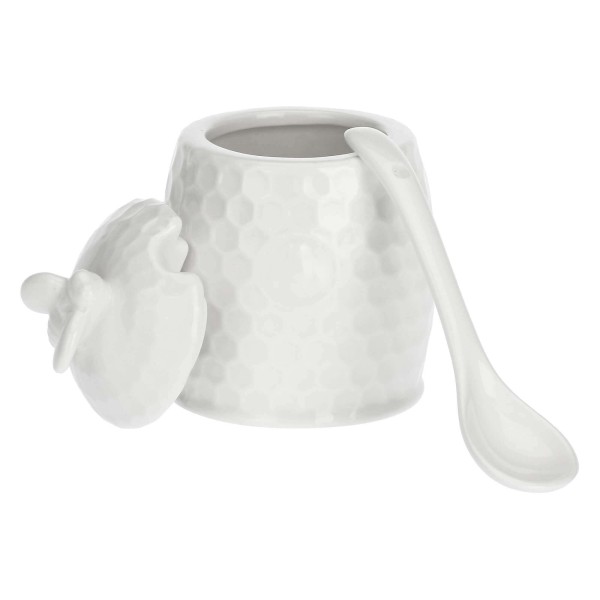 Cukiernica La Porcellana Bianca Aperegina 6,5 cm z łyżeczką do serwowania cukru