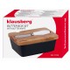 Maselnica Klausberg KB-7784 porcelanowa czarna z nożykiem i pokrywką na serwowanie masła