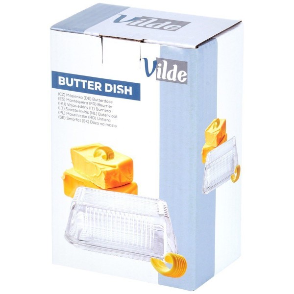 Масленка, VILDE, szklana maselniczka 139610 — для зберігання і подавання масла на стіл