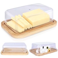 Масленка Excellent Houseware бамбукова для сервірування, контейнер для зберігання масла 150462
