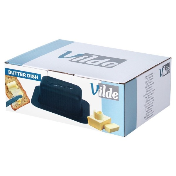 Масленка Vilde 259628, металева чорна матова, контейнер для зберігання масла