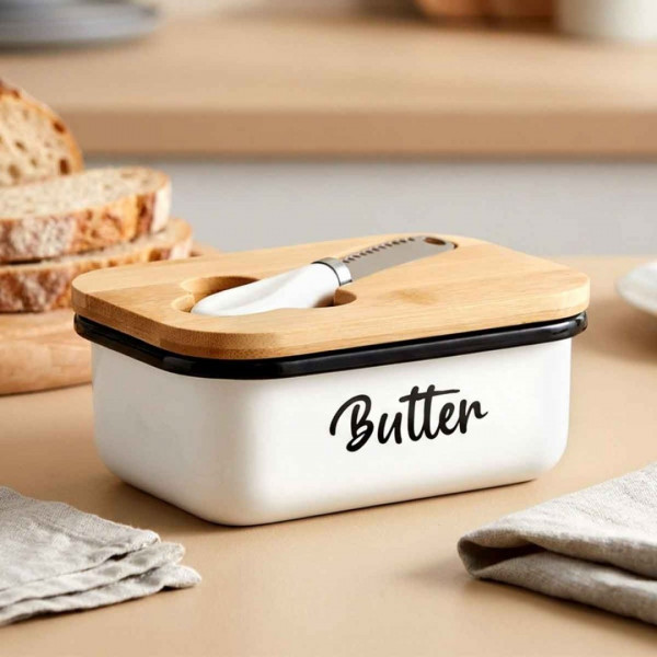 Maselnica VILDE 139515 (metalowa, biała z nożykiem)