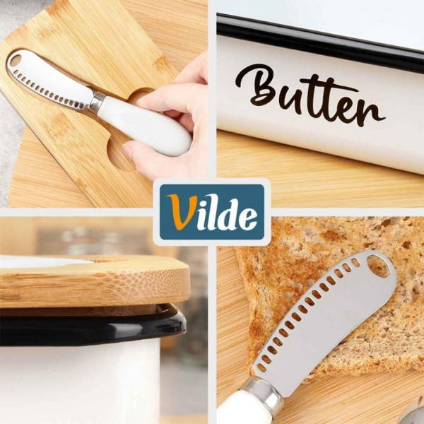 Maselnica VILDE 139515 (metalowa, biała z nożykiem)