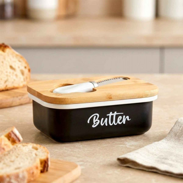 MASELNICZKA MASELNICA METALOWA Z NOŻYKIEM BIAŁA 139516