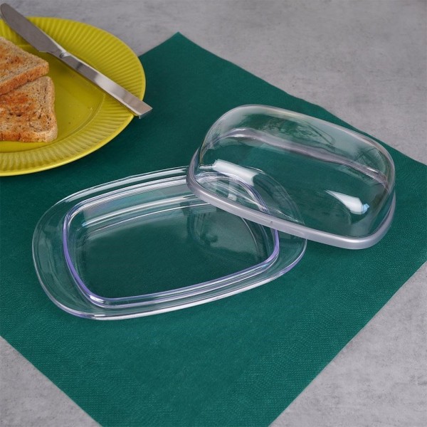 Масленка, Hobby Life, przezroczysta пластикова maselnica 127131 — для зберігання та подачі масла