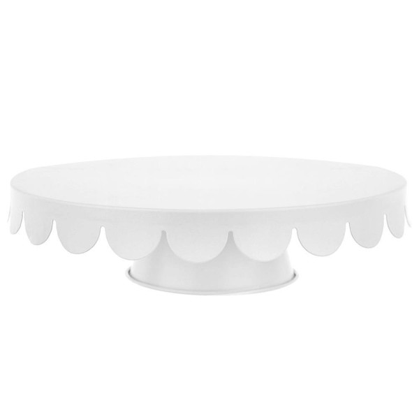 Тарілка для тортів, Brunbeste BB-2728, металева 28 см, біла — для сервірування та подачі десертів