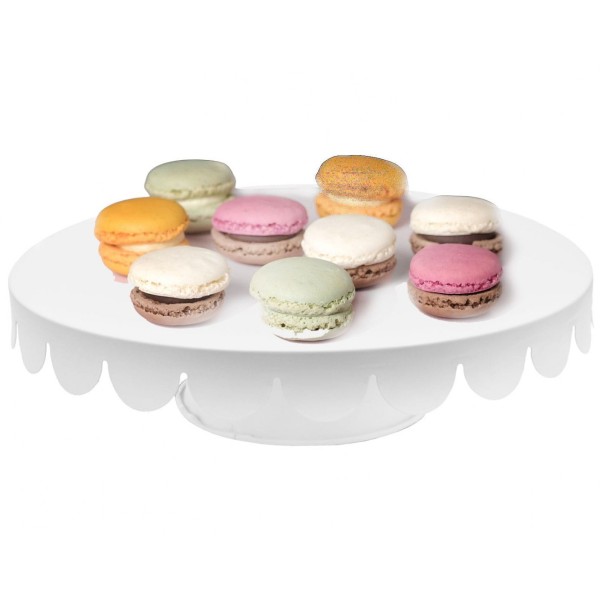 Тарілка для тортів, Brunbeste BB-2728, металева 28 см, біла — для сервірування та подачі десертів