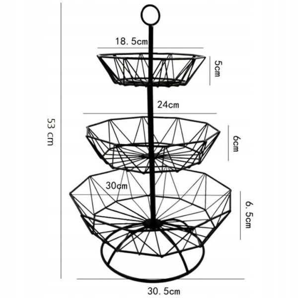 підставка-плато для фруктів Brunbeste BB-3439 (3 рівні)