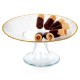 Патера, VILDE, szklana на ніжці 21 см — для тортів, кексів і фруктів, золота 139724