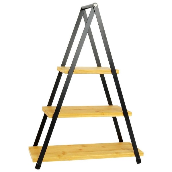 Патера, EXCELLENT HOUSEWARE, 3-поверхова бамбукова для тортів і фруктів 38×16.5×53 см