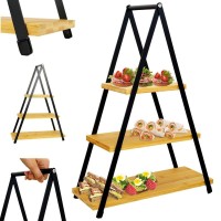 Патера, EXCELLENT HOUSEWARE, 3-поверхова бамбукова для тортів і фруктів 38×16.5×53 см