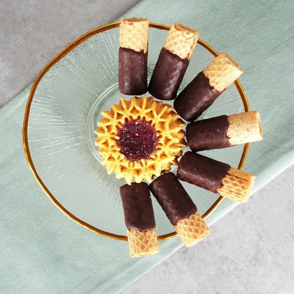 Патера VILDE 139723 — скляна на ніжці для тортів, кексів, фруктів, золота 15.5 см