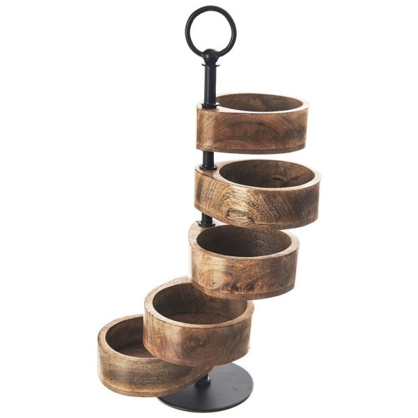 Пatera, ORION, 5-поверхова дерев'яна підставка для тортів/фруктів/капкейків MANGO 44.5 см