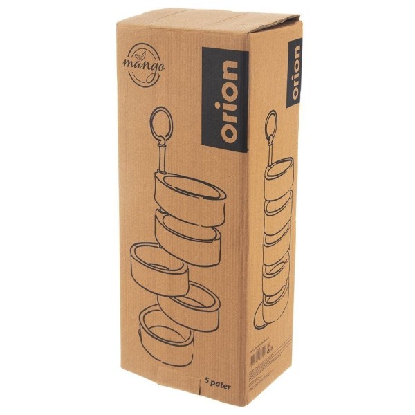 Пatera, ORION, 5-поверхова дерев'яна підставка для тортів/фруктів/капкейків MANGO 44.5 см