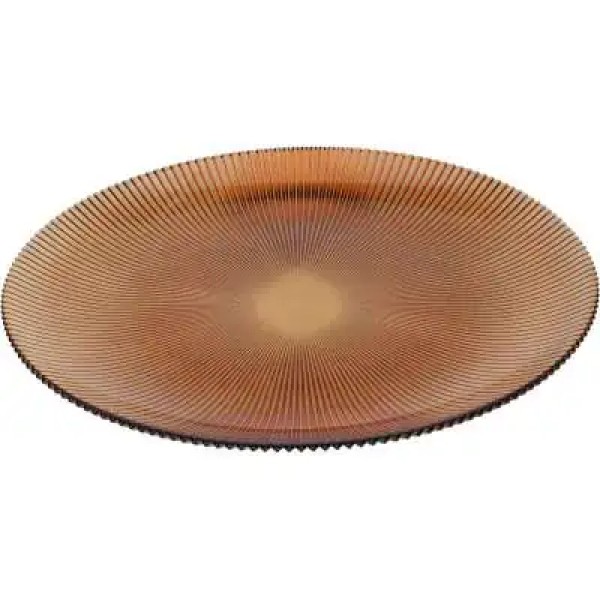 Patera szklana Talerz 32 cm bursztynowy do serwowania