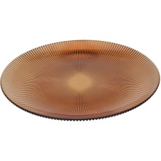 Patera szklana Talerz 32 cm bursztynowy do serwowania