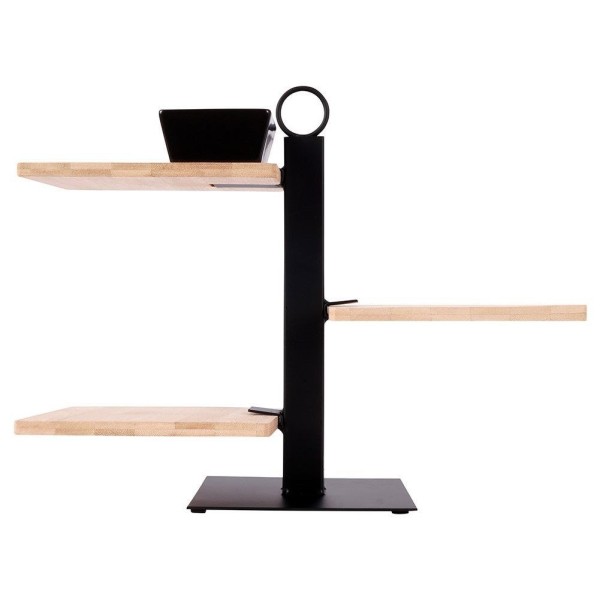 Підставка для десертів, EXCELLENT HOUSEWARE, 3-рівнева бамбукова patera з мисочкою 32×32×26.5 см для тортів і фруктів