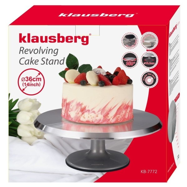Підставка обертова, Klausberg KB-7772, для тортів і десертів 36 см, сервування та нарізка