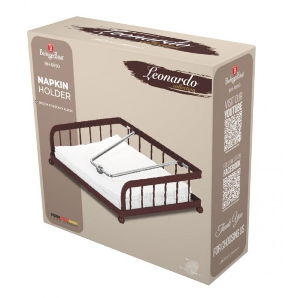 Серветниця, Berlinger Haus BH-8590 Leonardo, з притиском для серветок на стіл