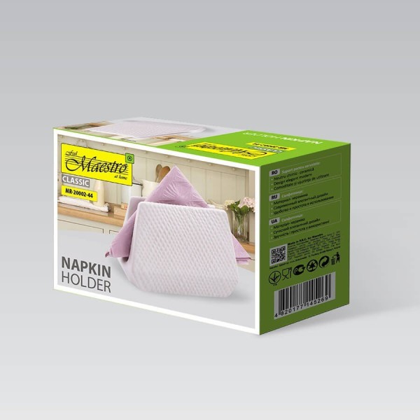 Серветник, Maestro, MR-20002-44 White — керамічний стоячий серветник для сервірування столу