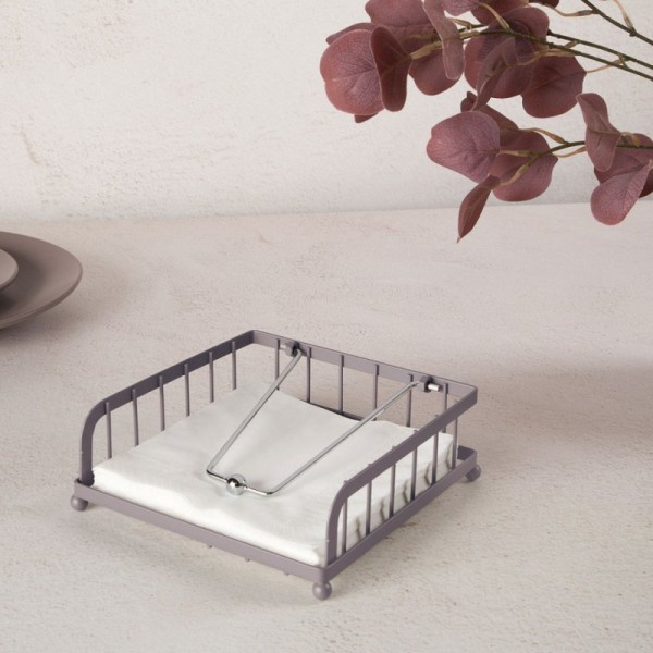 Сервісний тримач серветок, Berlinger Haus BH-8592, з притискачем, тауп — для столу та подачі