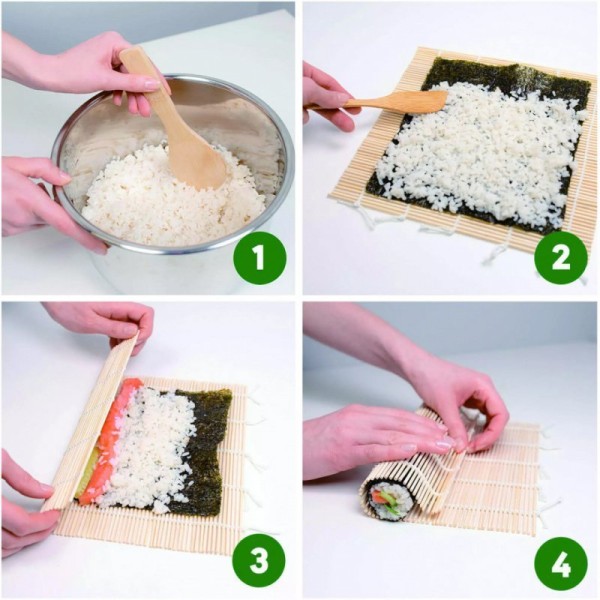 Набір для приготування та подачі Kinghoff KH-1704, інструменти для суші (домашнє приготування та сервірування)