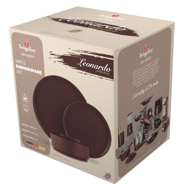 Serwis obiadowy Berlinger Haus Leonardo BH-10007, komplet 18 elementów dla 6 osób
