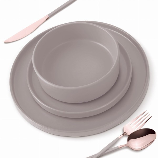 Serwis obiadowy Berlinger Haus Taupe 18 elementów dla 6 osób BH-10006