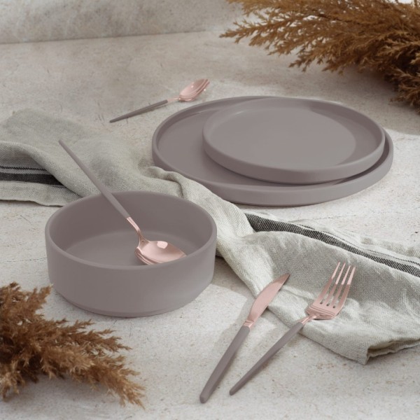 Serwis obiadowy Berlinger Haus Taupe 18 elementów dla 6 osób BH-10006