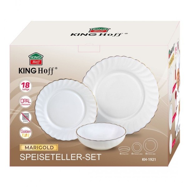 Serwis obiadowy Kinghoff KH-1921 Opal Marigold, 18 elementów, dla 6 osób