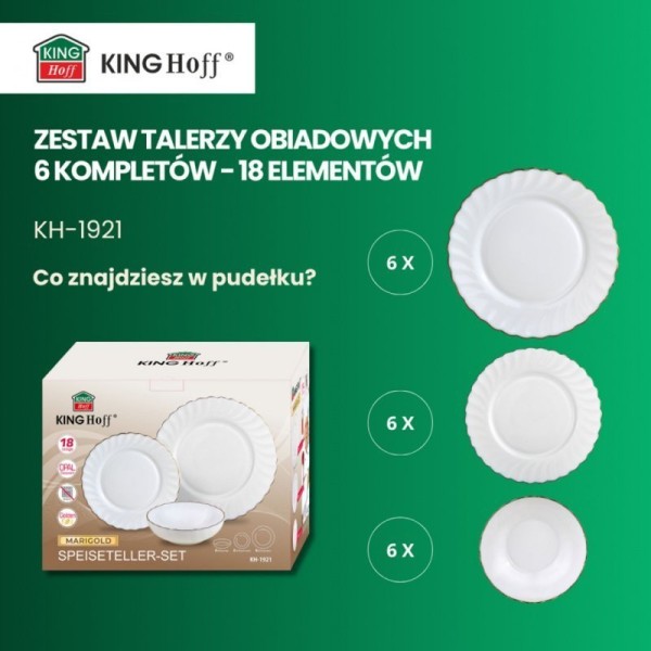 Serwis obiadowy Kinghoff KH-1921 Opal Marigold, 18 elementów, dla 6 osób
