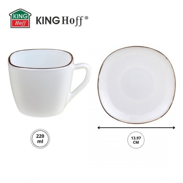 Сервіз кавовий, KingHoff Opal KH-1930, 6 чашок зі блюдцями — для подачі кави гостям