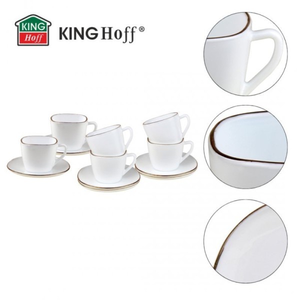 Сервіз кавовий, KingHoff Opal KH-1930, 6 чашок зі блюдцями — для подачі кави гостям