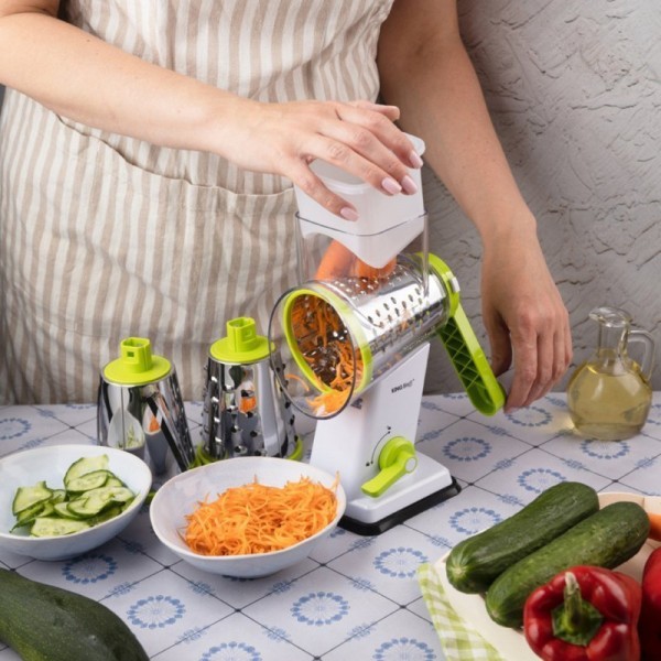 Терка-барабан, Kinghoff KH-1960, для тертя овочів і сиру, насадки в комплекті