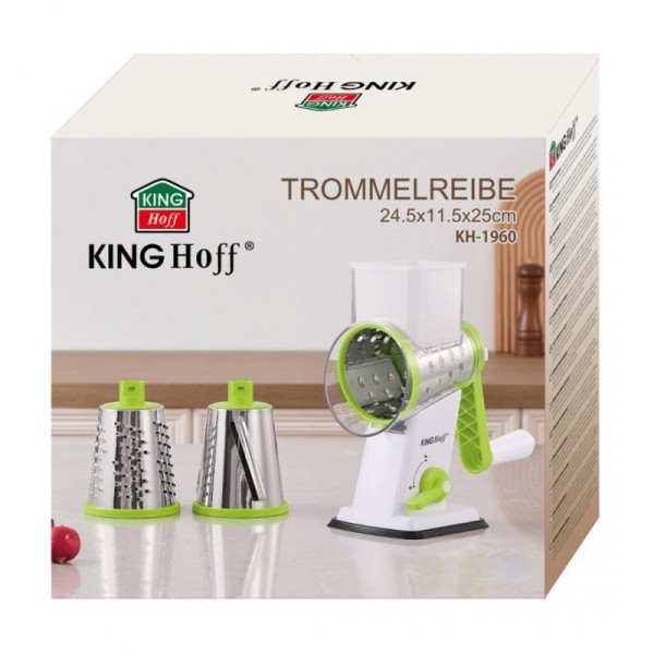 Терка-барабан, Kinghoff KH-1960, для тертя овочів і сиру, насадки в комплекті