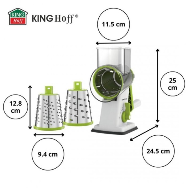 Терка-барабан, Kinghoff KH-1960, для тертя овочів і сиру, насадки в комплекті