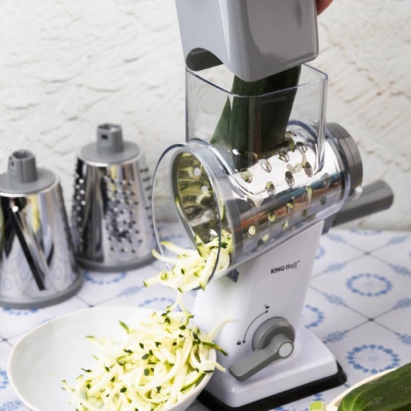 Барабанна терка, Kinghoff KH-1959, для овочів і сиру, ручна насадка для нарізки