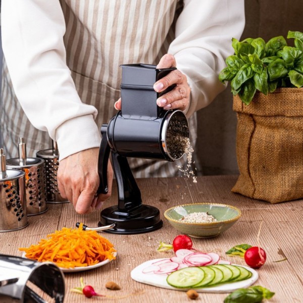 Терка-терочник, KingHoff KH-1951 — барабанна для тертя овочів, горіхів, сиру, для приготування салатів та страв