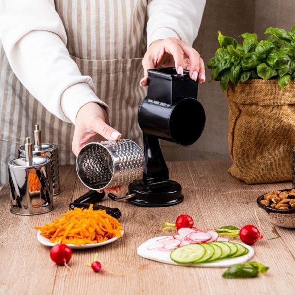 Терка-терочник, KingHoff KH-1951 — барабанна для тертя овочів, горіхів, сиру, для приготування салатів та страв
